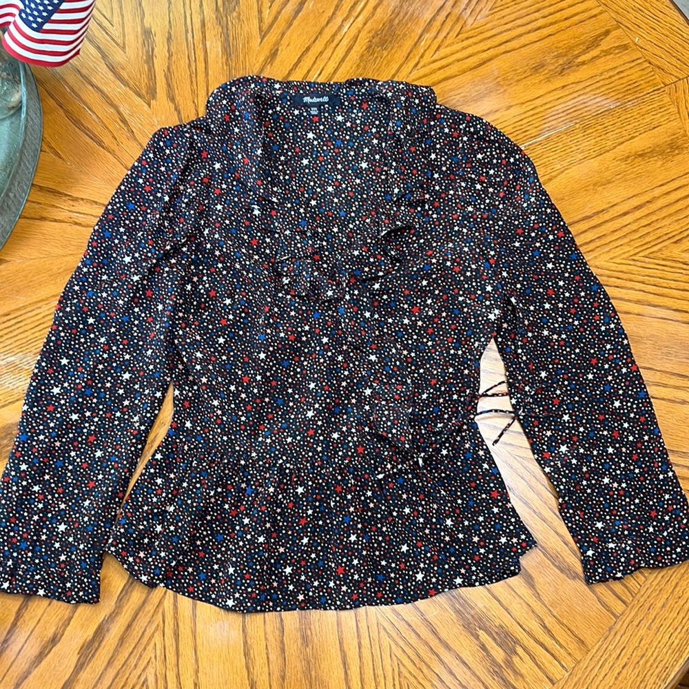MADEWELL STARRY NIGHT SILK RUFFLE
HEM WRAP - Picture 5 of 16